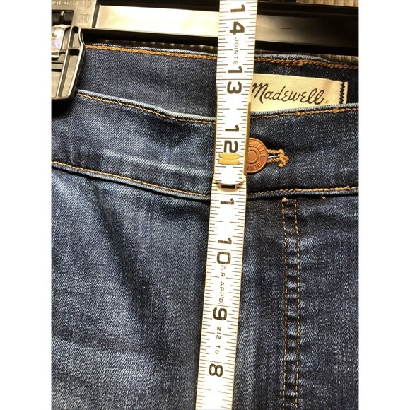 Madewell Denim Jeans Size 35T 10"High Rise Skinny Dark Distressed - Picture 9 of 16